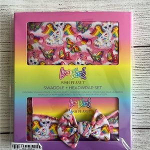 Posh Peanut Lisa Frank Angel Kitty Headwrap & Swaddle set